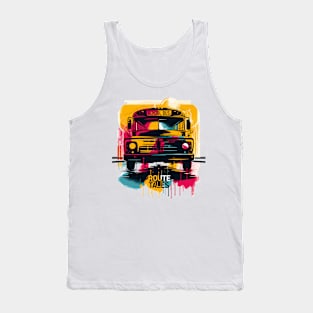 Silhouette Of A School Bus, Route Tales Tank Top